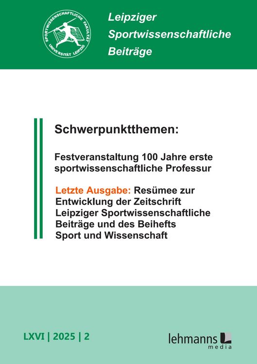 Produktbild: Leipziger Sportwissenschaftliche Beitr&auml;ge