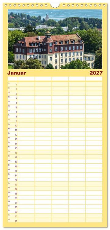 Produktbild: Familienplaner 2027 - &Uuml;berlingen am sch&ouml;nen Bodensee mit 5 Spalten (Wandkalender, 21 x 45 cm) CALVENDO