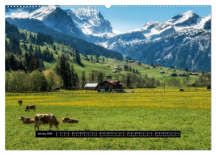 Produktbild: Landscapes of Swiss Alps (High Quality Premium Wall Calendar 2026 DIN A2 landscape),CALVENDO 12 Month Wall Calendar