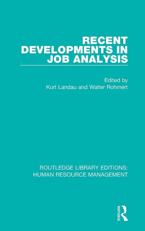 Produktbild: Recent Developments in Job Analysis