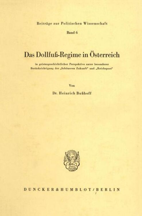 Produktbild: Das Dollfu&szlig;-Regime in &Ouml;sterreich