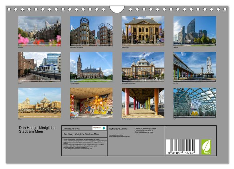Produktbild: Den Haag - k&ouml;nigliche Stadt am Meer (Wandkalender 2026 DIN A4 quer), CALVENDO Monatskalender