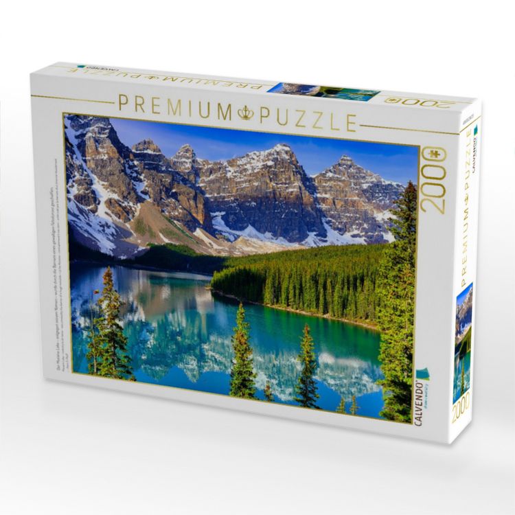 Produktbild: CALVENDO Puzzle Der Moraine Lake - entgegen seinem Namen - wurde durch die Barriere eines gewaltigen Felssturzes geschaffen. | 2000 Teile Lege-Gr&ouml;&szlig;e 90x67cm Foto-Puzzle f&uuml;r gl&uuml;ckliche Stunden