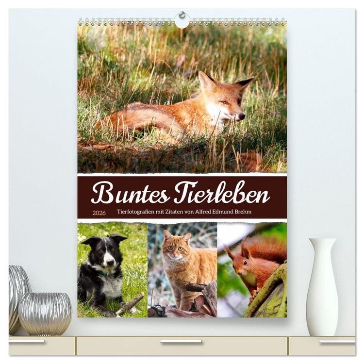 Produktbild: Buntes Tierleben (hochwertiger Premium Wandkalender 2026 DIN A2 hoch), Kunstdruck in Hochglanz