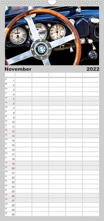Produktbild: Familienplaner Oldtimer - Cockpits vergangener Zeiten (Wandkalender 2022 , 21 cm x 45 cm, hoch)