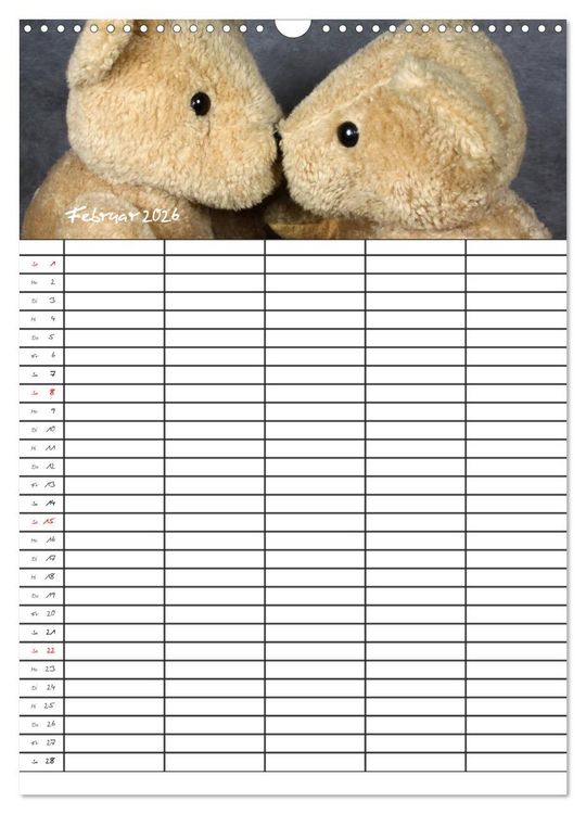 Produktbild: Der Teddyb&auml;ren-Familienplaner (Wandkalender 2026 DIN A3 hoch), CALVENDO Monatskalender