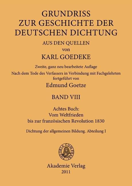 Produktbild: Achtes Buch: Vom Weltfrieden bis zur franz&ouml;sischen Revolution 1830