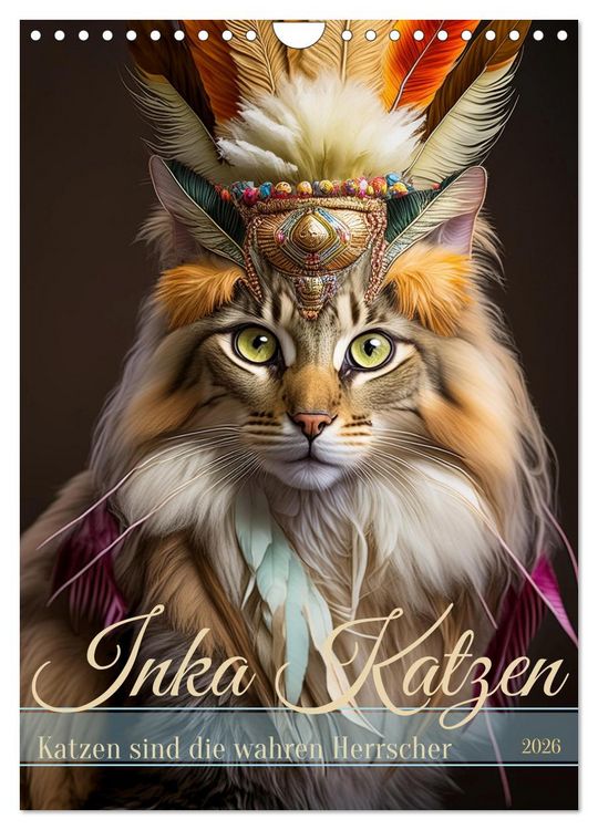 Produktbild: Inka Katzen - Katzen sind die wahren Herrscher (Wandkalender 2026 DIN A4 hoch), CALVENDO Monatskalender