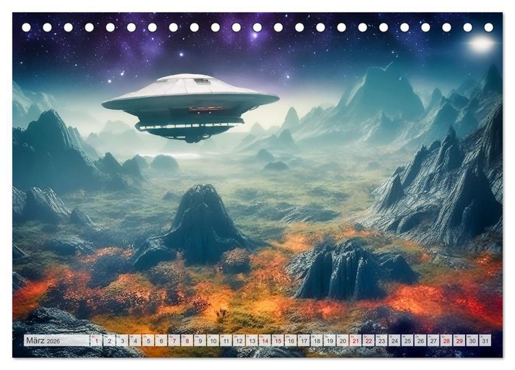 Produktbild: Extraterrestrisch - Auf fremden Planeten (Tischkalender 2026 DIN A5 quer), CALVENDO Monatskalender