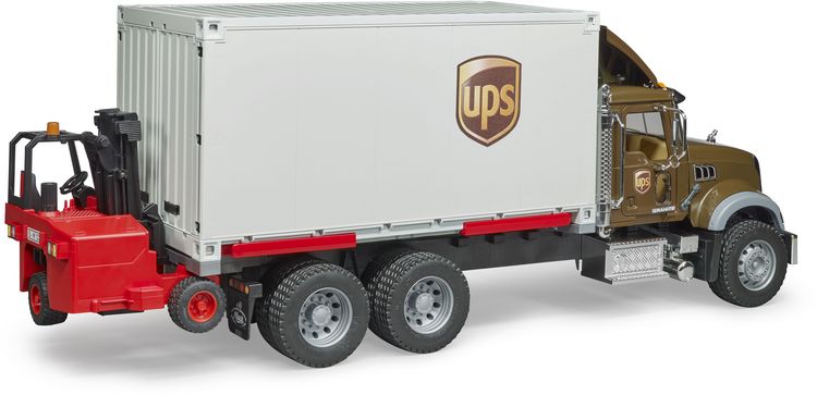 Produktbild: Bruder 02828 MACK Granite UPS Logistik-LKW mit Mitnahmestapler