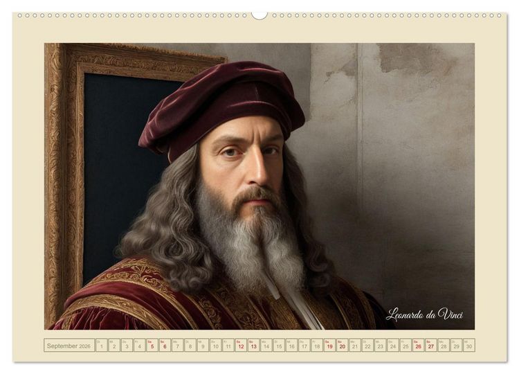 Produktbild: Portraits mit den Augen einer KI (Wandkalender 2026 DIN A2 quer), CALVENDO Monatskalender