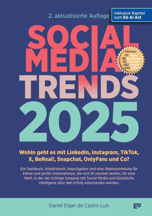 Produktbild: SOCIAL MEDIA TRENDS 2025 &ndash; 2. Auflage inklusive EU AI Act