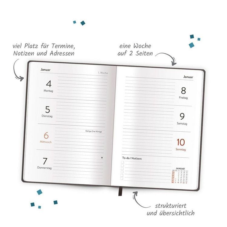 Produktbild: TR&Ouml;TSCH - Taschenkalender A6 Soft Touch Anthrazit 2027