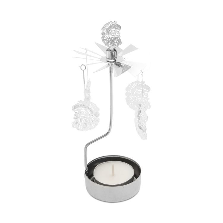Produktbild: Teelichtkarussell Set  "Weihnachtsmann", silber