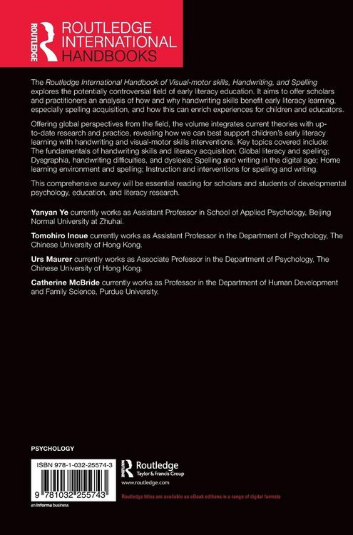Produktbild: Routledge International Handbook of Visual-motor skills, Handwriting, and Spelling
