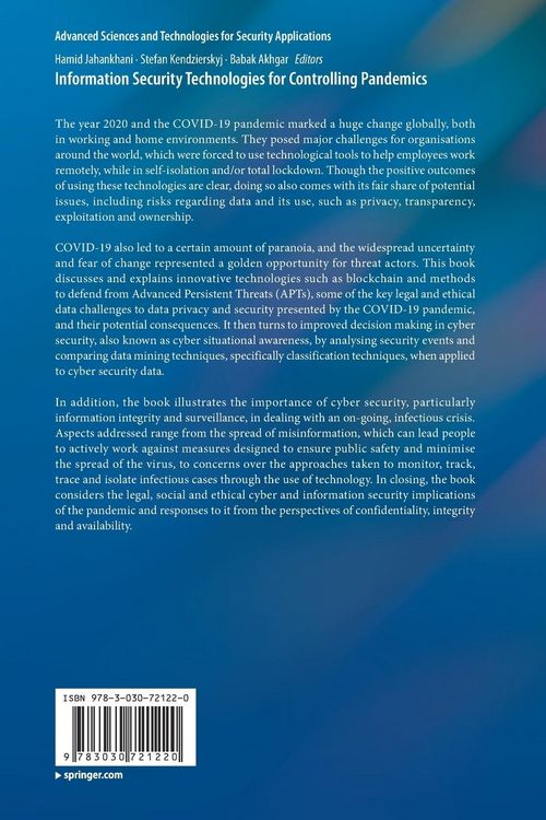 Produktbild: Information Security Technologies for Controlling Pandemics