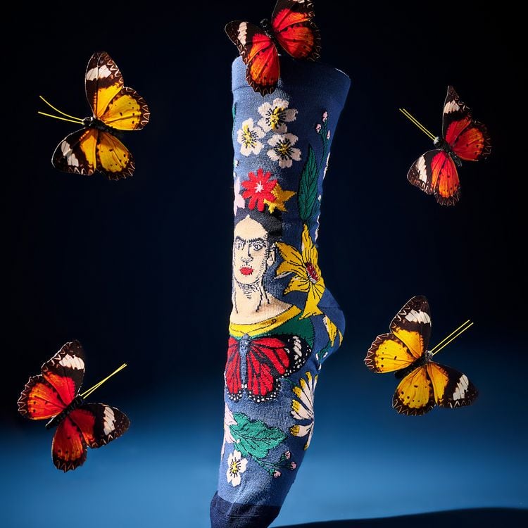Produktbild: Socken &bdquo;Frida Kahlo&ldquo;, blau, Gr. 39-42