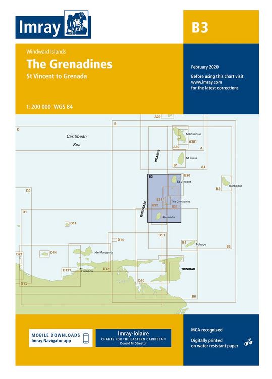 Produktbild: B3 The Grenadines, Imray Chart