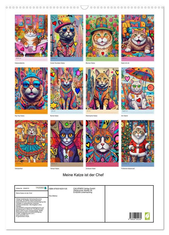 Produktbild: Meine Katze ist der Chef (Wandkalender 2026 DIN A2 hoch), CALVENDO Monatskalender