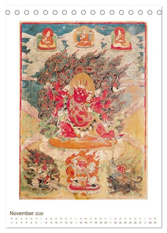 Produktbild: Mit Buddha durchs Jahr: historische Zeichnungen (Tischkalender 2026 DIN A5 hoch), CALVENDO Monatskalender