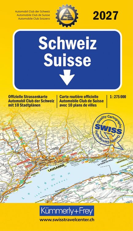 Produktbild: K&uuml;mmerly+Frey Strassenkarte ACS Schweiz 2027 1:275.000