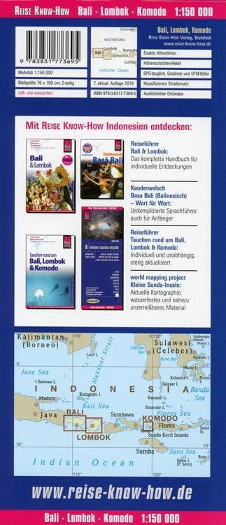Reise Know-How Landkarte Bali, Lombok