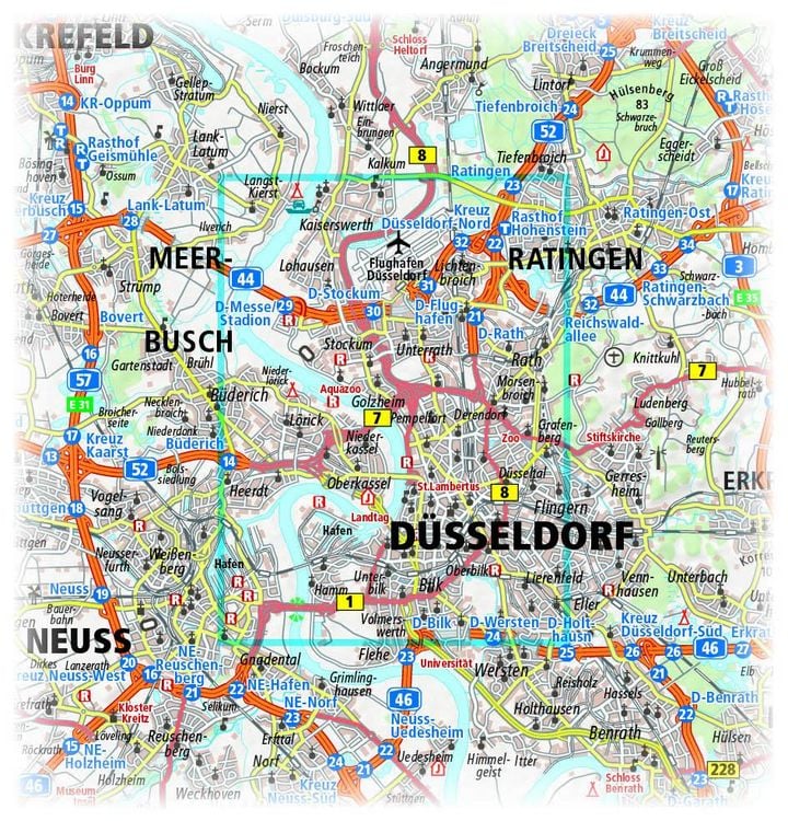 Produktbild: Düsseldorf. Stadtplan 1:16 000