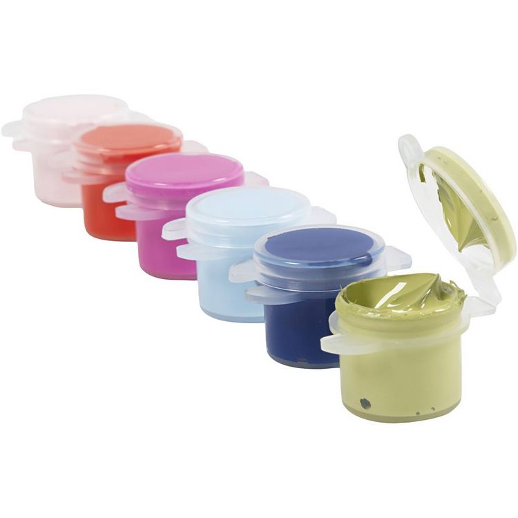 Produktbild: Creativ Company Hobbyfarbe Plus Color, Kr&auml;ftige Farben, 6x5 ml