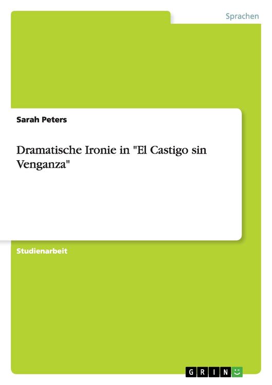 Produktbild: Dramatische Ironie in "El Castigo sin Venganza"