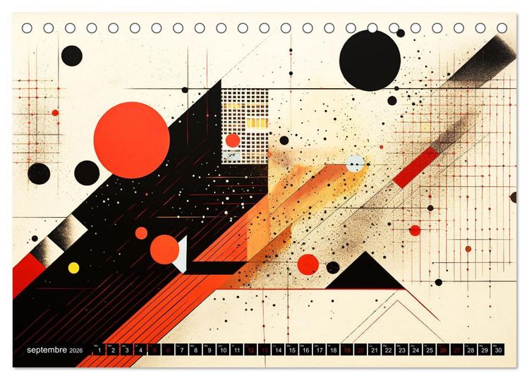 Produktbild: Vent sur l'art abstrait (Calendrier de bureau 2026 DIN A5 vertical), CALVENDO calendrier mensuel