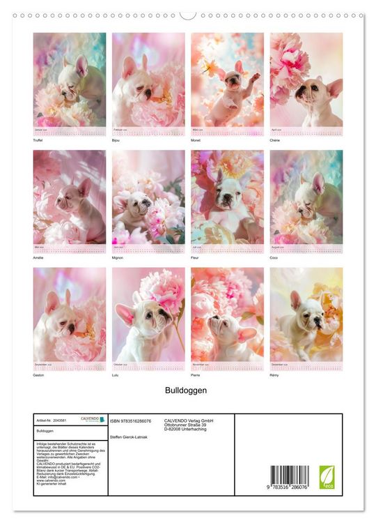 Produktbild: Bulldoggen (hochwertiger Premium Wandkalender 2026 DIN A2 hoch), Kunstdruck in Hochglanz