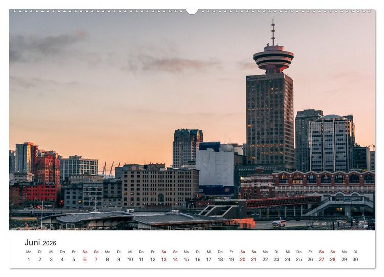 Produktbild: Vancouver - Eine wundersch&ouml;ne Stadt an der Westk&uuml;ste Kanadas. (Wandkalender 2026 DIN A2 quer), CALVENDO Monatskalender