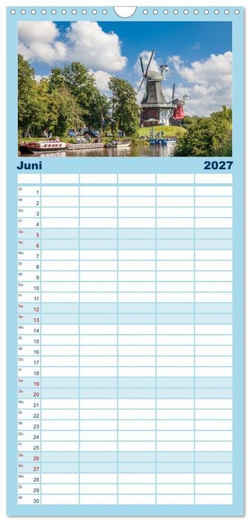 Produktbild: Familienplaner 2027 - Greetsiel in Ostfriesland mit 5 Spalten (Wandkalender, 21 x 45 cm) CALVENDO