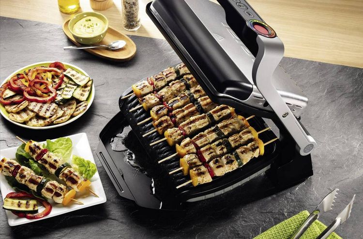 Produktbild: Tefal Optigrill+ Elektro Kontaktgrill Automatische Temperaturanpassung Edelstahl (geb&uuml;rstet), Schwarz