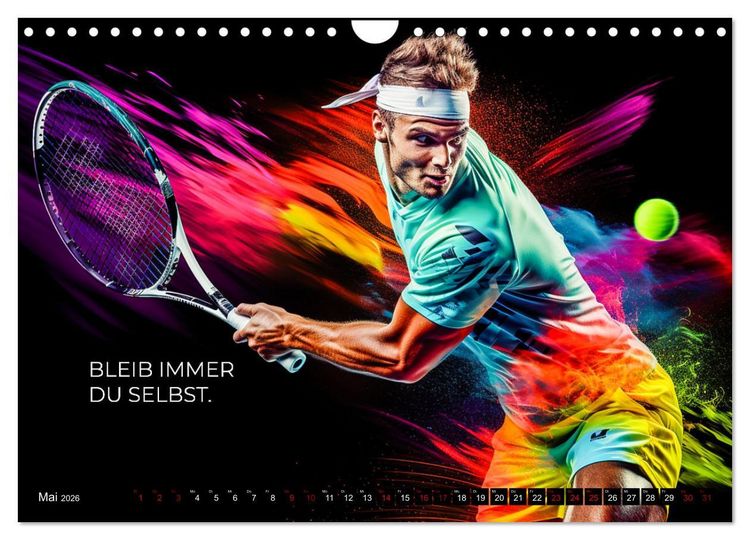Produktbild: Tennis und Motivation (Wandkalender 2026 DIN A4 quer), CALVENDO Monatskalender