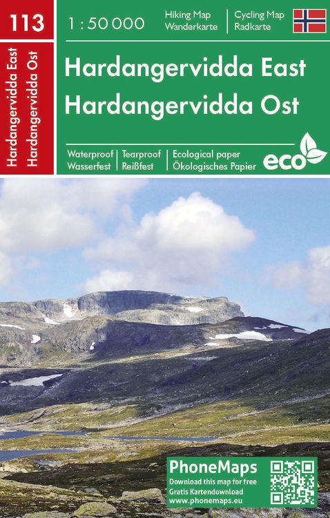 Produktbild: Hardangervidda Ost, Wander - Radkarte 1 : 50 000