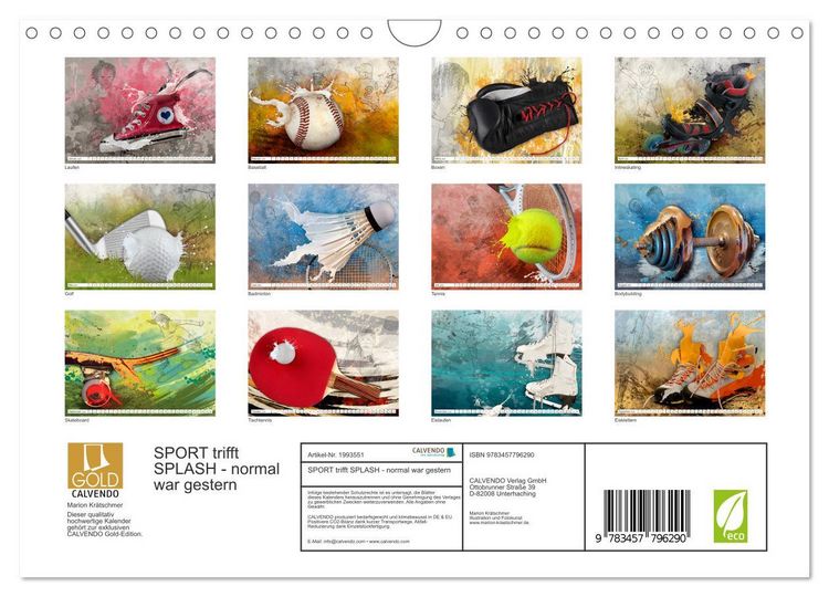 Produktbild: SPORT trifft SPLASH - normal war gestern (Wandkalender 2026 DIN A4 quer), CALVENDO Monatskalender