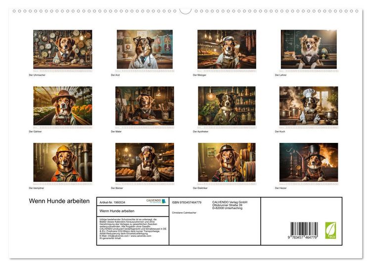 Produktbild: Wenn Hunde arbeiten (hochwertiger Premium Wandkalender 2026 DIN A2 quer), Kunstdruck in Hochglanz