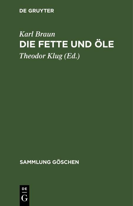 Produktbild: Die Fette und &Ouml;le