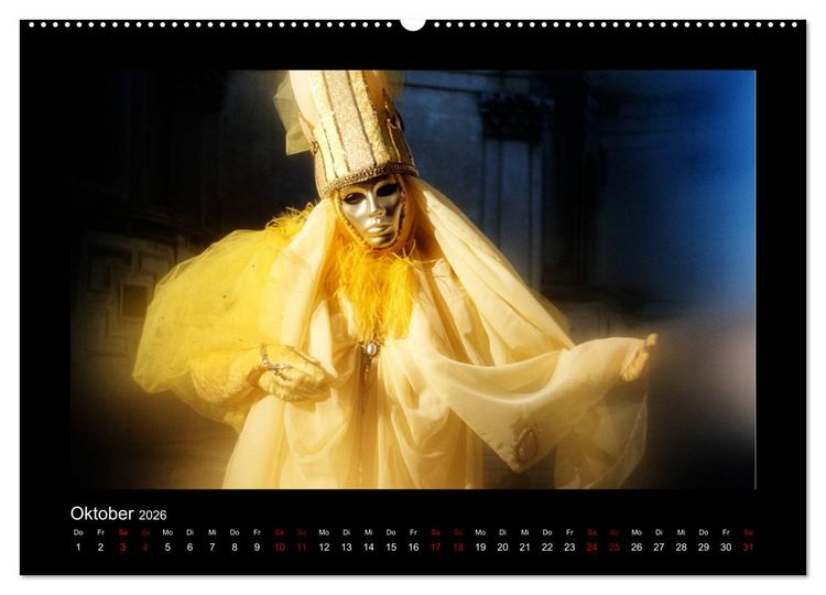 Produktbild: Venezianischer Karneval (hochwertiger Premium Wandkalender 2026 DIN A2 quer), Kunstdruck in Hochglanz