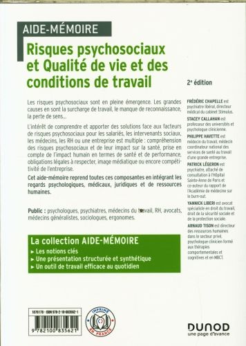 Produktbild: Risques psychosociaux et qualit&eacute; de vie et des conditions de travail