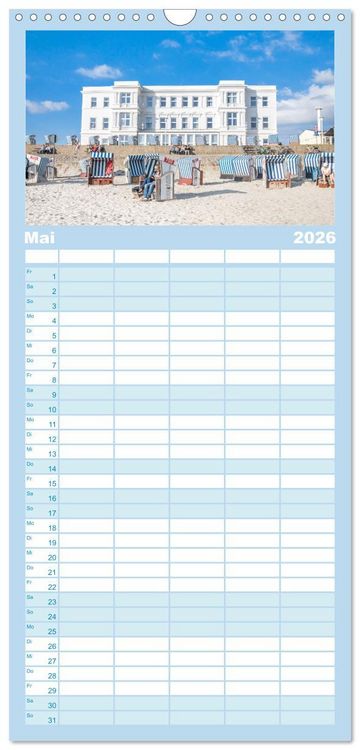 Produktbild: Familienplaner 2026 - Sommer auf Norderney mit 5 Spalten (Wandkalender, 21 x 45 cm) CALVENDO