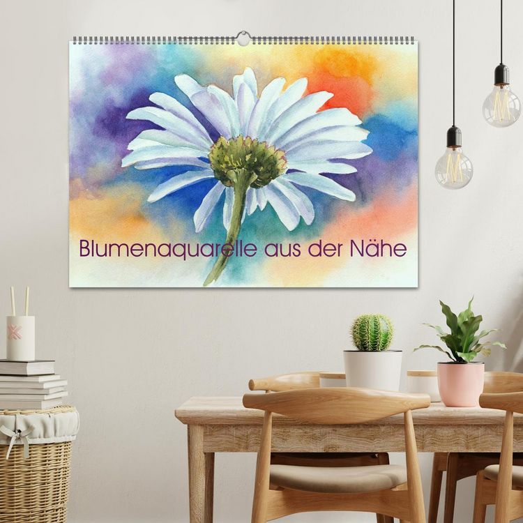 Produktbild: Blumenaquarelle aus der N&auml;he (Wandkalender 2026 DIN A2 quer), CALVENDO Monatskalender