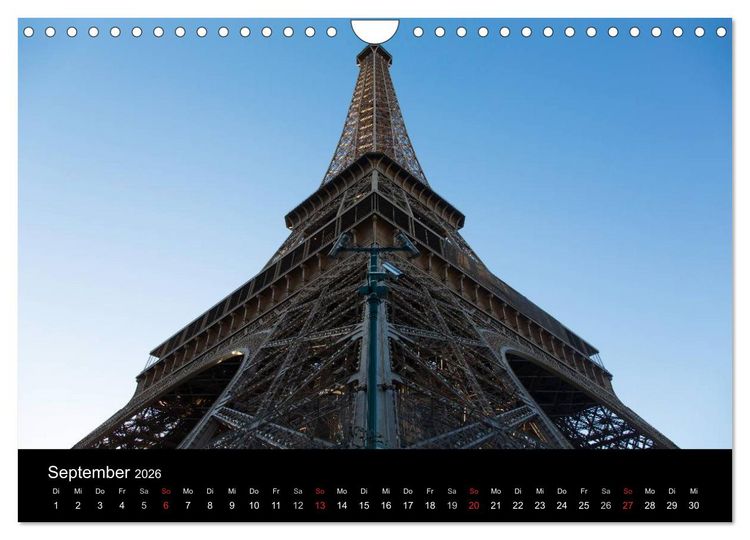 Produktbild: Eiffel Tower &ndash; Tour Eiffel &ndash; Eiffelturm &ndash; Paris 2026 (Wandkalender 2026 DIN A4 quer), CALVENDO Monatskalender