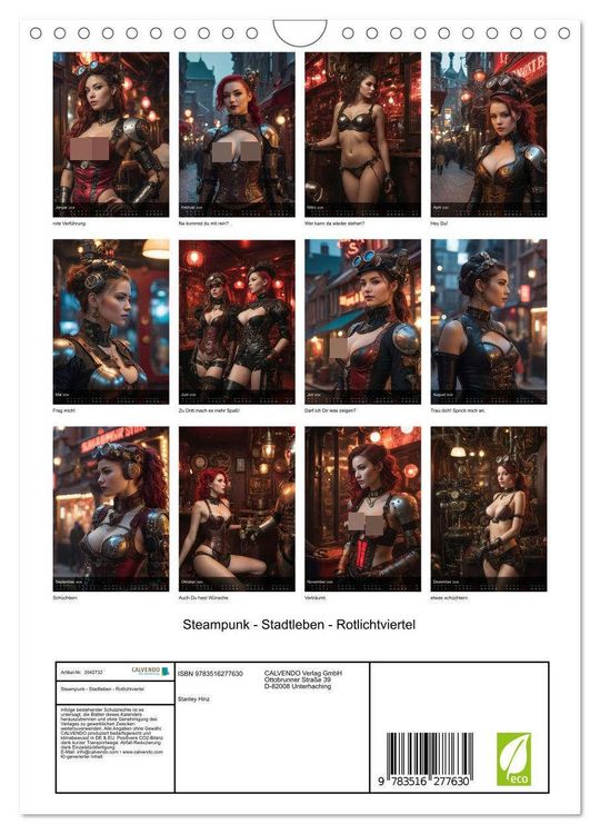 Produktbild: Steampunk - Stadtleben - Rotlichtviertel (Wandkalender 2026 DIN A4 hoch), CALVENDO Monatskalender