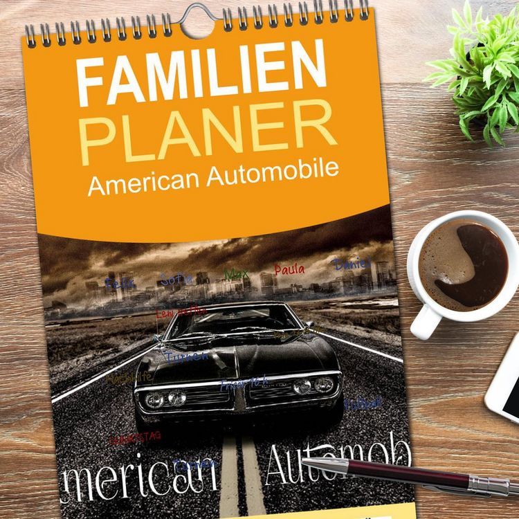 Produktbild: Familienplaner 2026 - American Automobile mit 5 Spalten (Wandkalender, 21 x 45 cm) CALVENDO