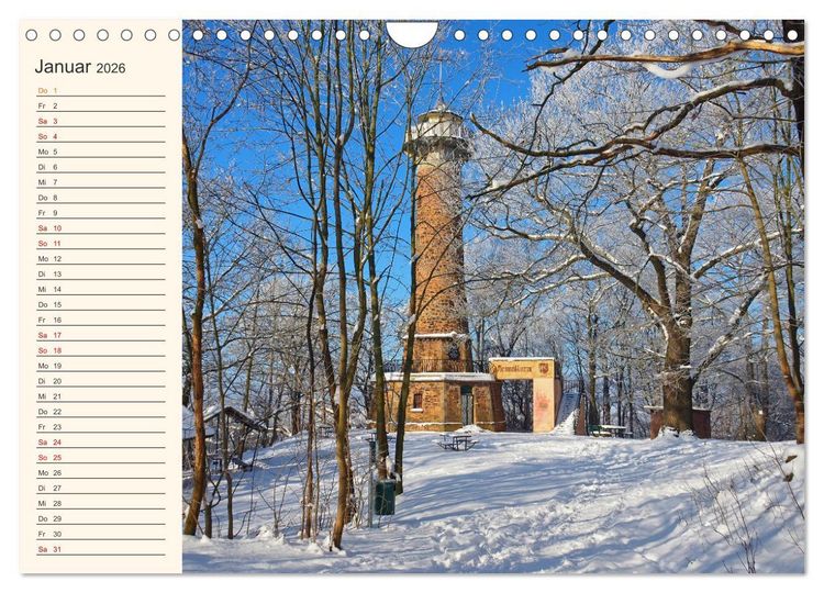 Produktbild: Vom Erzgebirge bis Neuseenland - Impressionen aus Sachsen (Wandkalender 2026 DIN A4 quer), CALVENDO Monatskalender