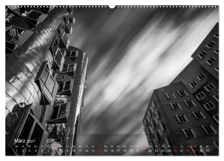 Produktbild: D&uuml;sseldorf Ansichten in Schwarz-Wei&szlig; (Wandkalender 2027 DIN A2 quer), CALVENDO Monatskalender