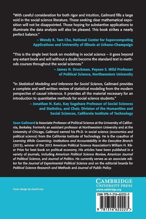 Produktbild: Statistical Modeling and Inference for Social Science