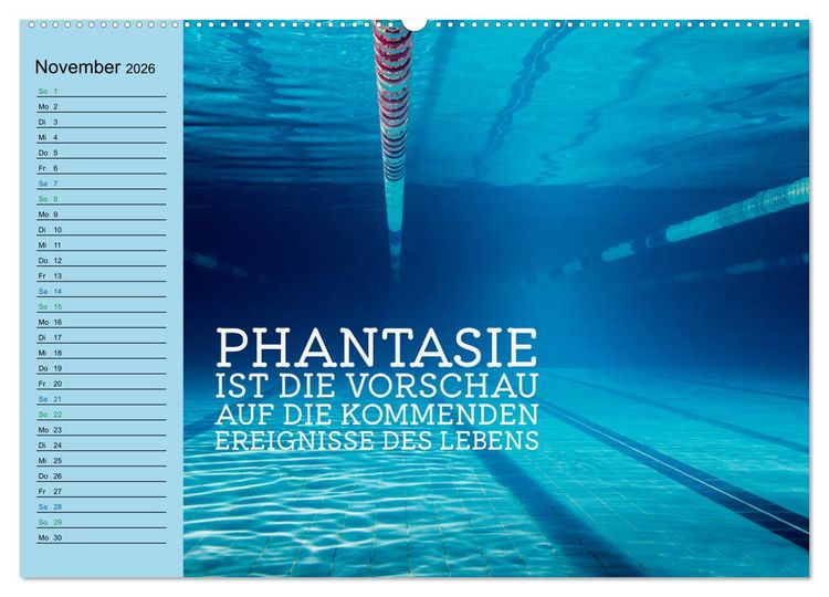 Produktbild: Wassersport - Schwimmen und SUP mit coolen Spr&uuml;chen (hochwertiger Premium Wandkalender 2026 DIN A2 quer), Kunstdruck in Hochglanz